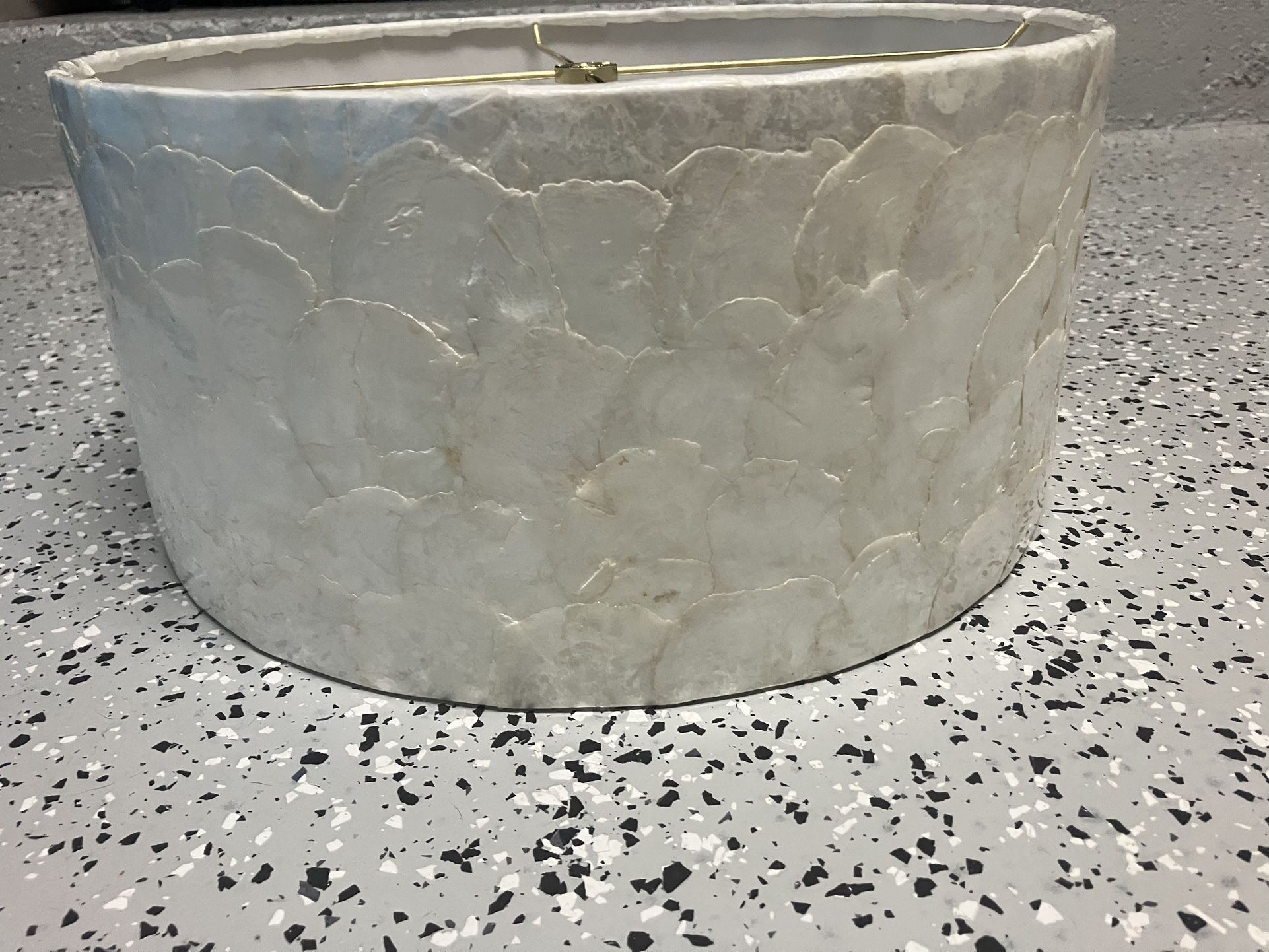 Lamp shade White w/ Mother of Pearl Chic Design Moving Sale