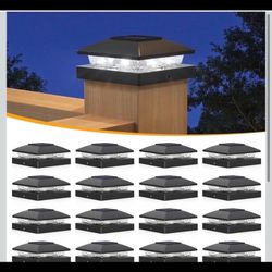 APONUO 4x4 Solar Post Cap Lights, 16 Pack