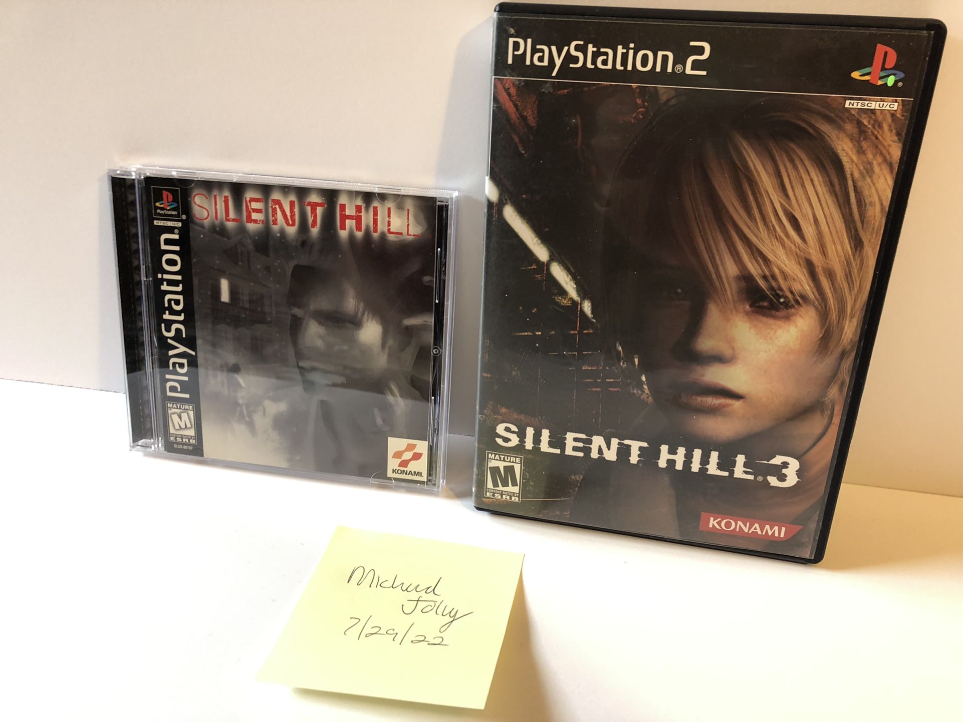 Silent Hill 1 and 3 PS1 and PS2 PlayStation Konami