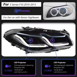 AKD Car Lights for BMW F10 LED Headlight Projector Lens 2010-2016 F18 520i 525i 530i F11 Front DRL Signal Automotive Accessories