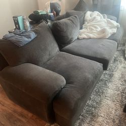 Oversized down loveseat