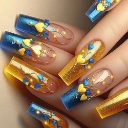 24-pcs. Elegant Romantic Long Press-On Nails