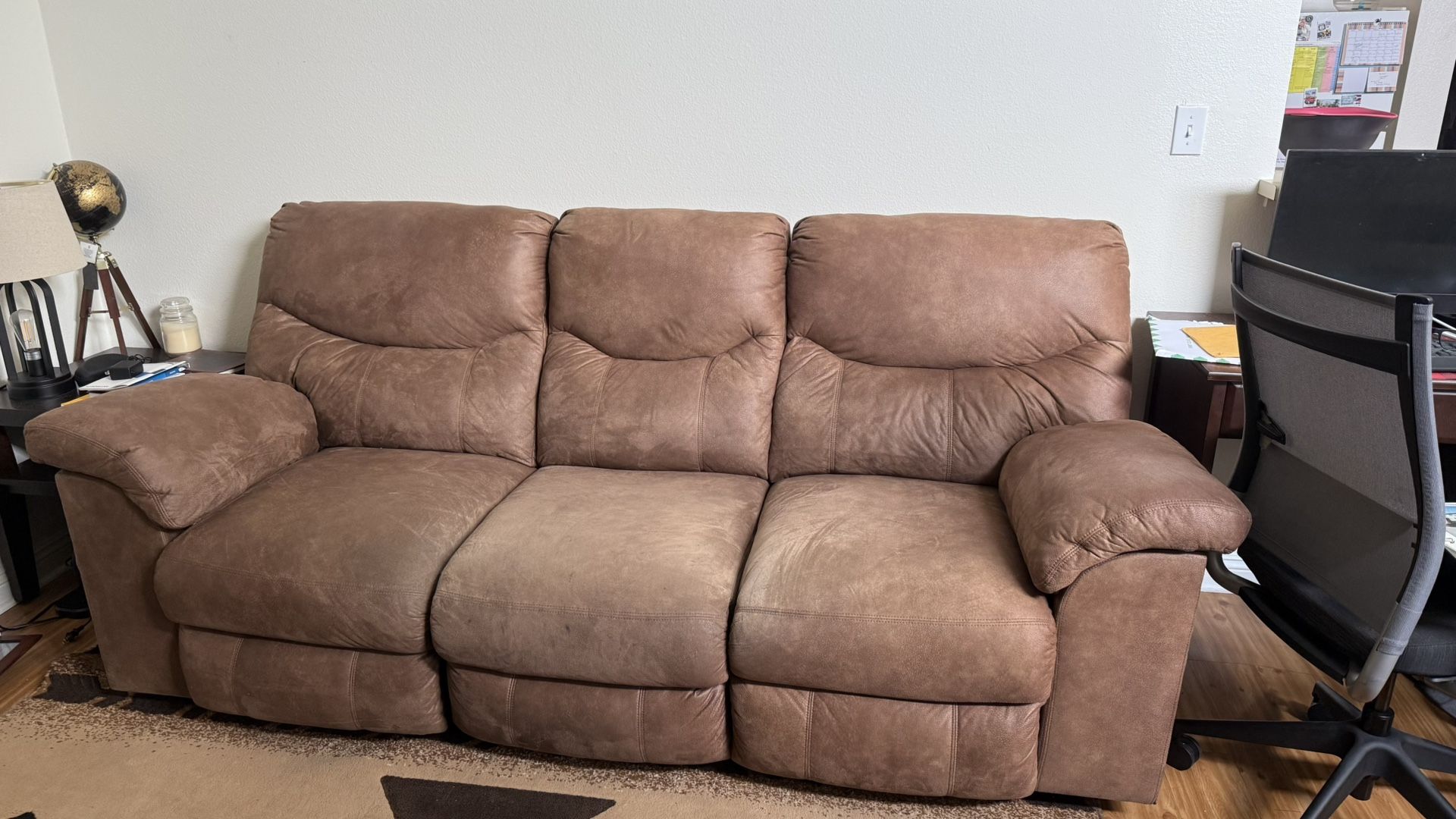 Brown Recline Couch 