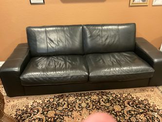 Leather couch  90”L X 34” H x 37” W