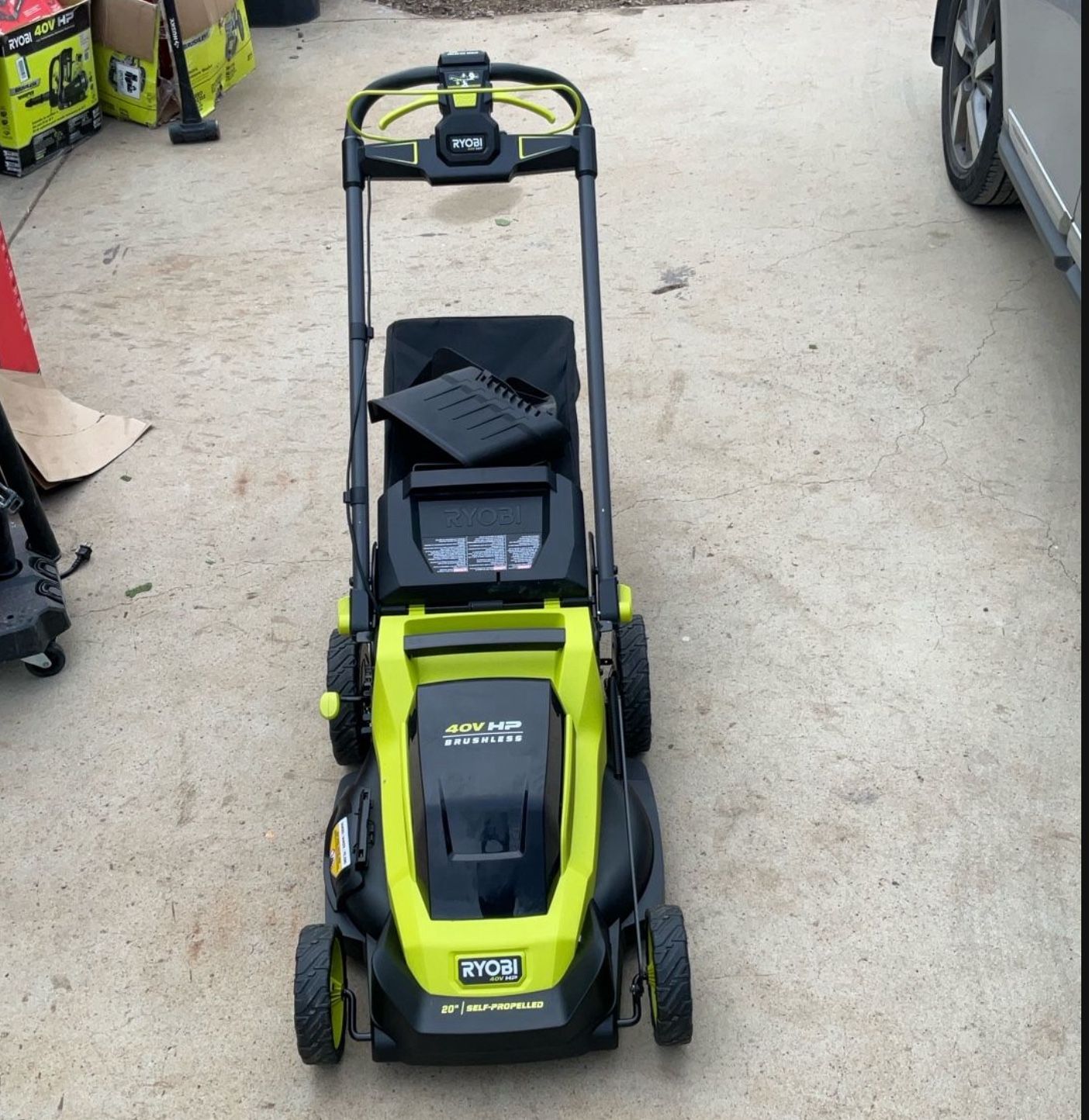 RYOBI 40V HP Brushless 20 in. Cordless Electric Battery Walk Behind Self-Propelled Lawn Mower with 6.0 Ah Battery and Charger