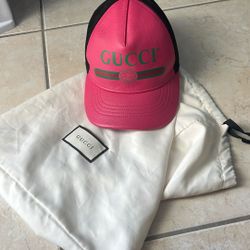 Authentic Gucci Leather Hat Small Unisex 