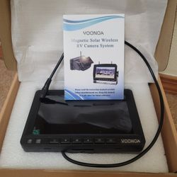 Solar Wireless Magnetic Backup Camera, Battery Powered Rechargeable Waterproof HD Back Up Rear View Bluetooth Hitch Camera with 7 Inch Monitor for Car