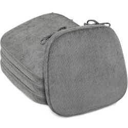 2.5" Thick Chair Cushions for Dining Chair, Corduroy Foam Kitchen Chair Pads, U Shaped Indoor Seat Cushions with Ties & Non-Slip Backing, Removable Wa