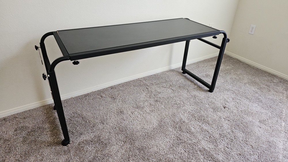Overbed Table with Wheels Overbed Desk Over Bed Desk King Queen Bed Table Overbed Laptop Table Over Bed Table with Wheels(Black)

