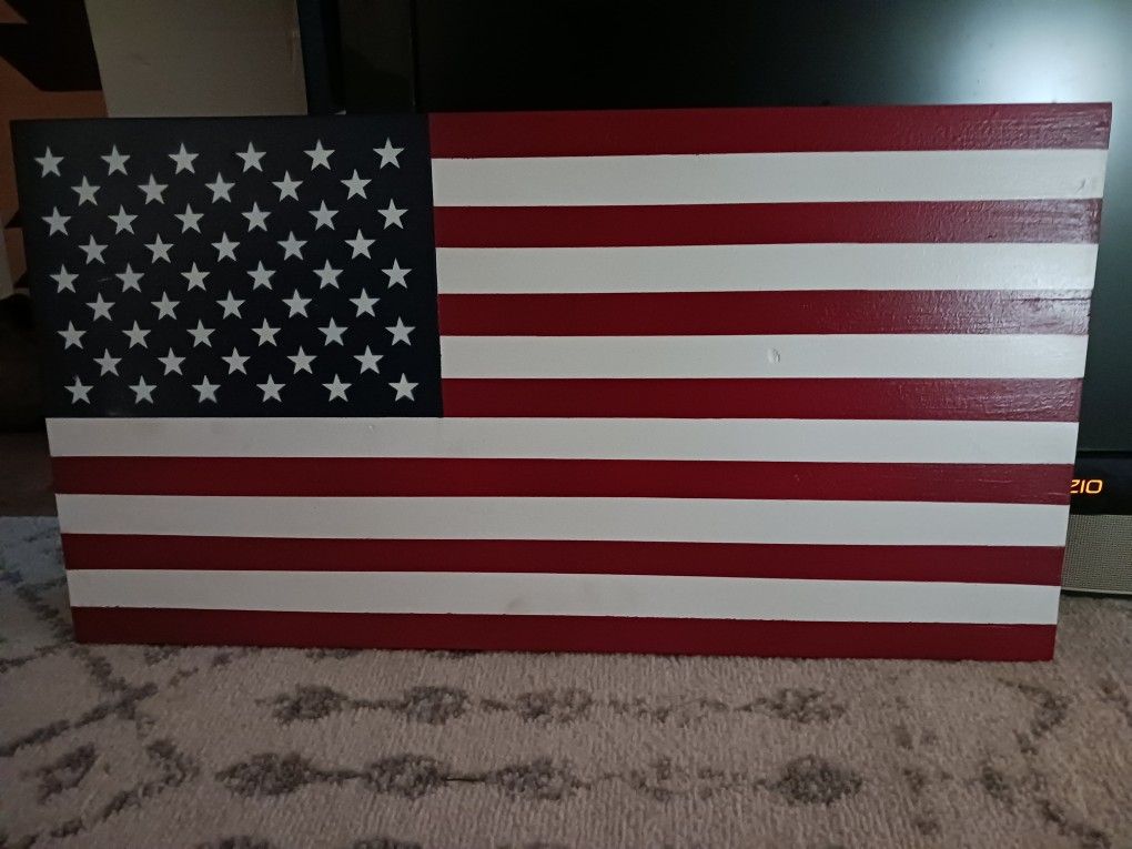 American Flag, Handmade, Wooden
