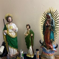 Vedo santos los mas grande san judas tad3o y la virgen de guadalupe