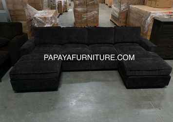 Sectional, Sofa, U-Shaped Couch, Large Sectional, Apartment Sofa, Living Room Couch, Black Couch, Black Sectional, Fabric Couch, Sectionals, Sofa, Plu