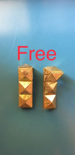 Free - Two Gold Colored Bracelets with Connecting Squares  