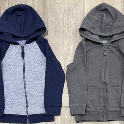(2) Hooded Zip Sweatshirts Boys Size 4T