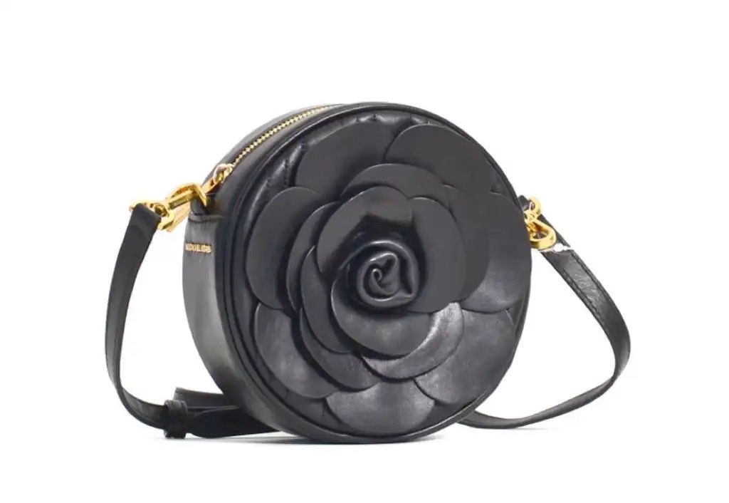 Michael Kors Vivianne 3 D Rose Crossbody Soft Leather Bag