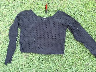knit overlay top / knit cover-up blouse