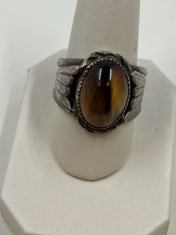 Silver Ring with Tiger's Eye Stone