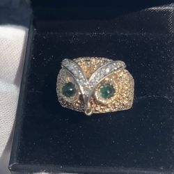 14k Gold Diamond Emerald Ring 