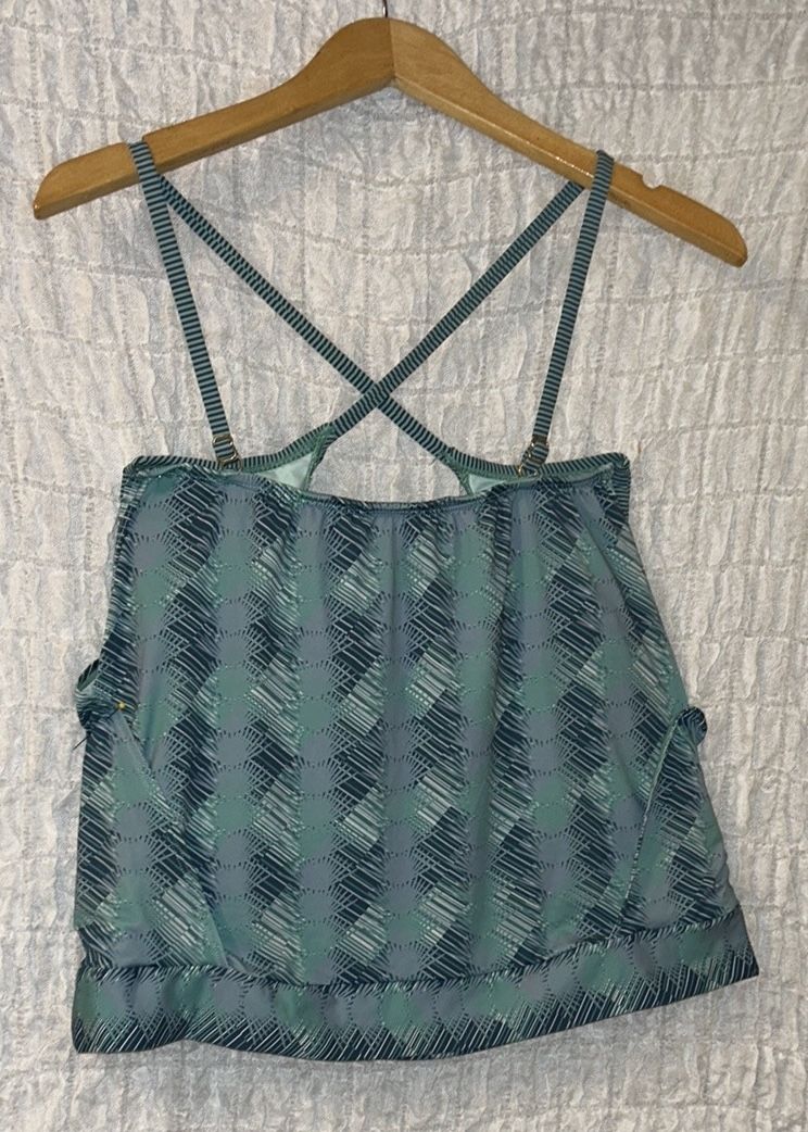 Carve Designs Sophia Tankini Agave w/ Julep Stripe Size: XL, Swim Skirt Size: L