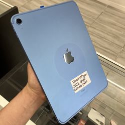 Blue iPad 10, WiFi And Cellular, Cash Or $50 Down