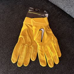 Nike Alpha Huarache Elite Batting Gloves Baseball Mens Size XXL Yellow 