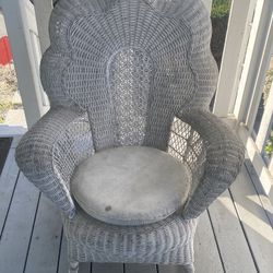 Wicker Chair White Original