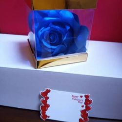 $14  Valentines Day Blue Artificial Rose In Box. Gift   Congratulations*  Mo