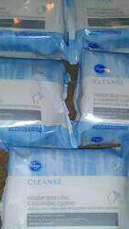 (5) Cleanse makeup removing cloths 25 pre moistened towelettes per pk.