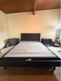 Bed frame and two night stands