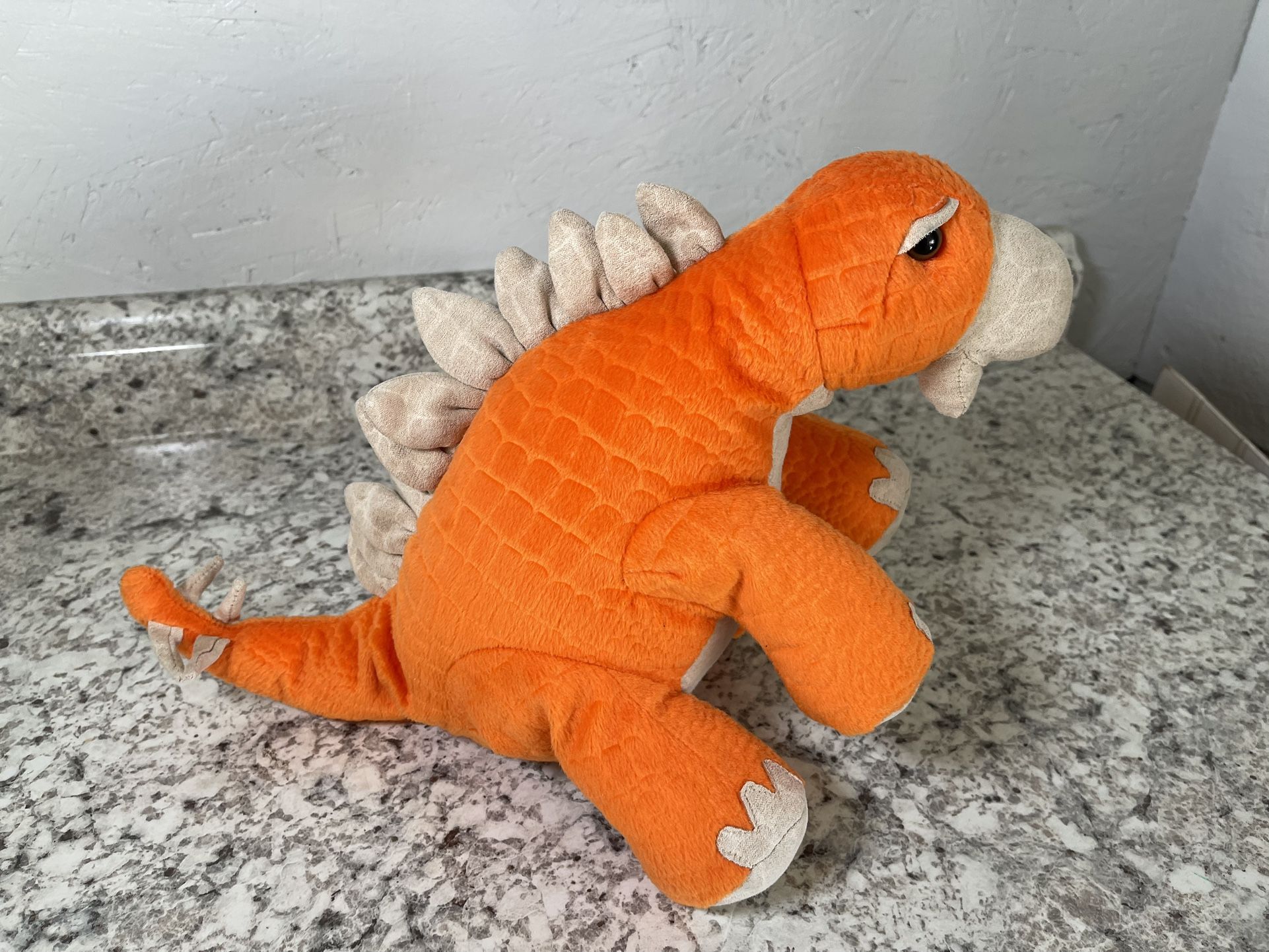 Animal Adventure Orange Stegosaurus Dinosaur Plush 2015 Stuffed Animal