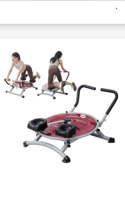 Ocdin Ab Circle Pro Abdominal Trainer, Core Workout Fitness Equipment with Rotatable Kneeling Pad for Home Gym, Waist, Glutes & Legs Exercise (Red)