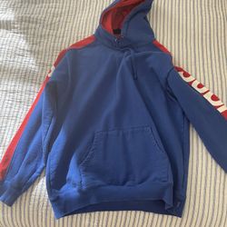 Supreme SS18 Sideline Hoodie Royal Blue Red Mens SIZE XL Preowned 100% AUTHENTIC