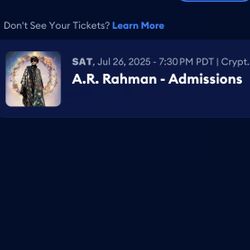 AR Rahman Wonderment Tour Tickets - Los Angeles