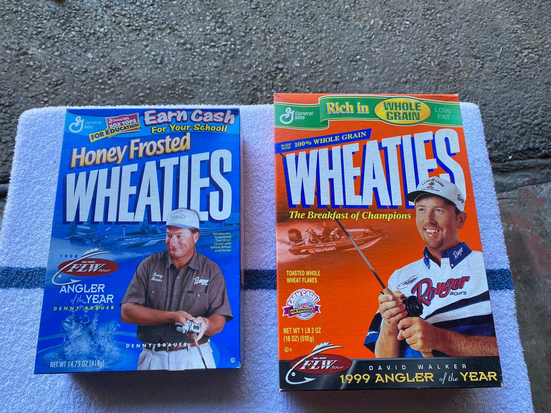 2 Fishing Wheaties Boxes with Medallion