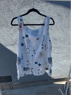 White Floral Tank