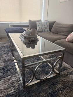 Silver & Glass Coffee Table