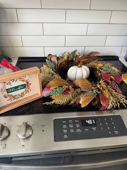 Fall Harvest Decorative Wreath with Pumpkin