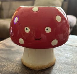 Ceramic Mushroom Face Planter.  Read description