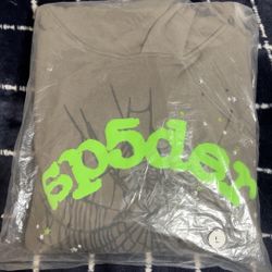 grey/green sp5der hoodie