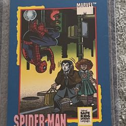 Spider-Man 1991 Impel Marvel National Safe Kids Campaign Trading Card Treats