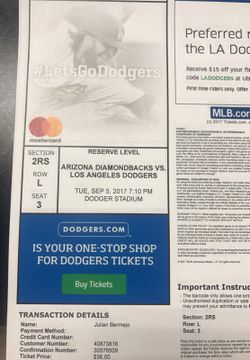 Dodgers Vs Diamondbacks 9/5