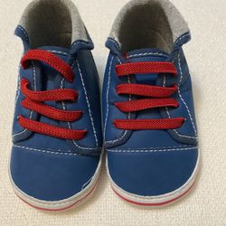 Little Me Baby Boy Shoes, Size 2, Blue, Red, and White