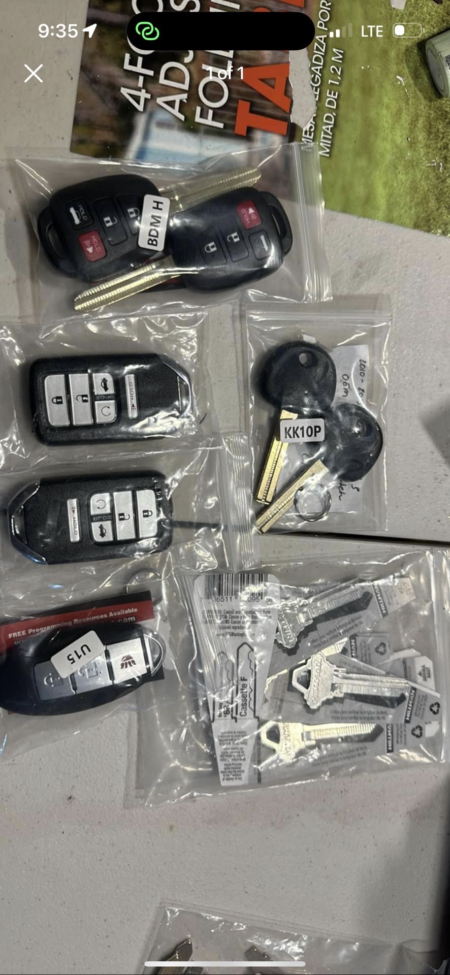 Crv , Civic, Pilot. 2016-up Key Fobs Avaliable For Programing