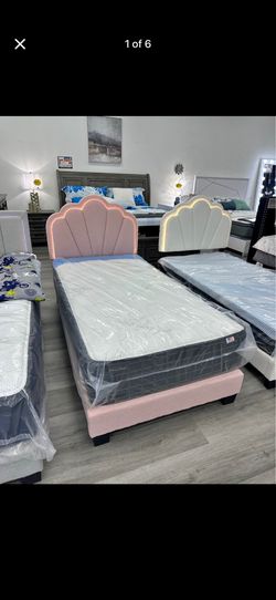New Twin Bed Frame With Mattress 