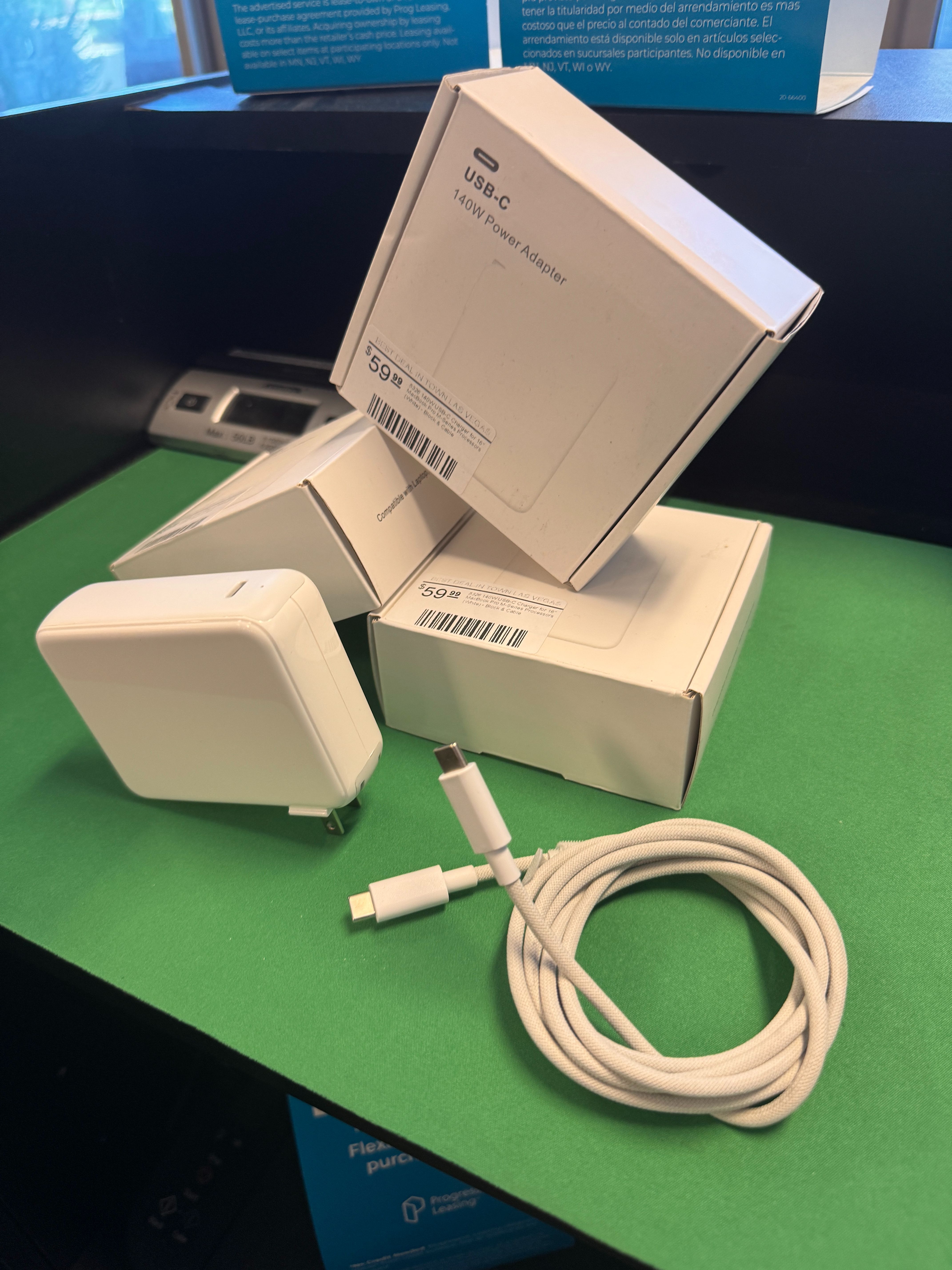 140W MacBook Pro Charger Brand New - Block and Braided USB C Cable