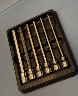 Snap-on Tools 6 pc 3/8" Drive Metric Extra-Long Hex Bit Socket Driver Set