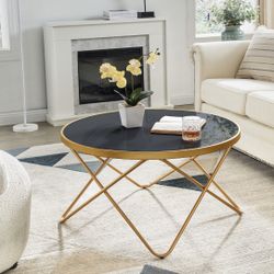 Black and Gold Glass Coffee Table