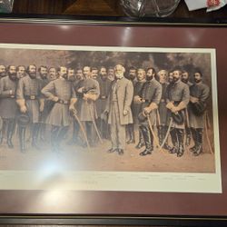 Robert E. Lee and His Generals by W.B. Matthews,  Framed/Double Matted/Glass
Frame professional finished few scratches 29 by 17