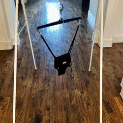 Jolly Jumper Classic (Black) with Stand - Original Baby Jumper, Indoor and Outdoor Exercise Saddle Seat, Adjustable Height, for Infants up to 28lbs