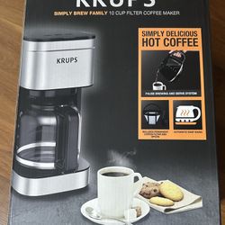 KRUPS Simply Brew 10 Cup Drip Coffee Maker Stainless Steel with Brew Strength